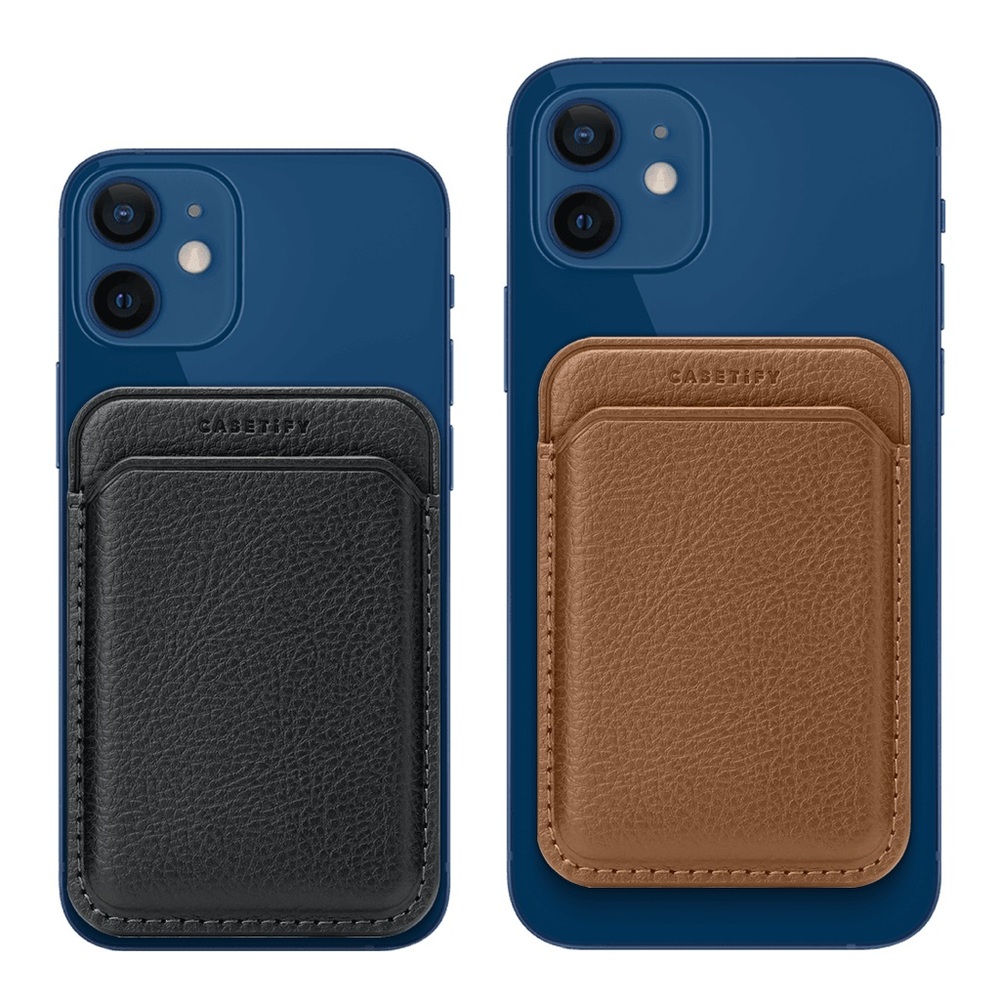 Casetify Snappy MagSafe Leather Wallet in Jet Black